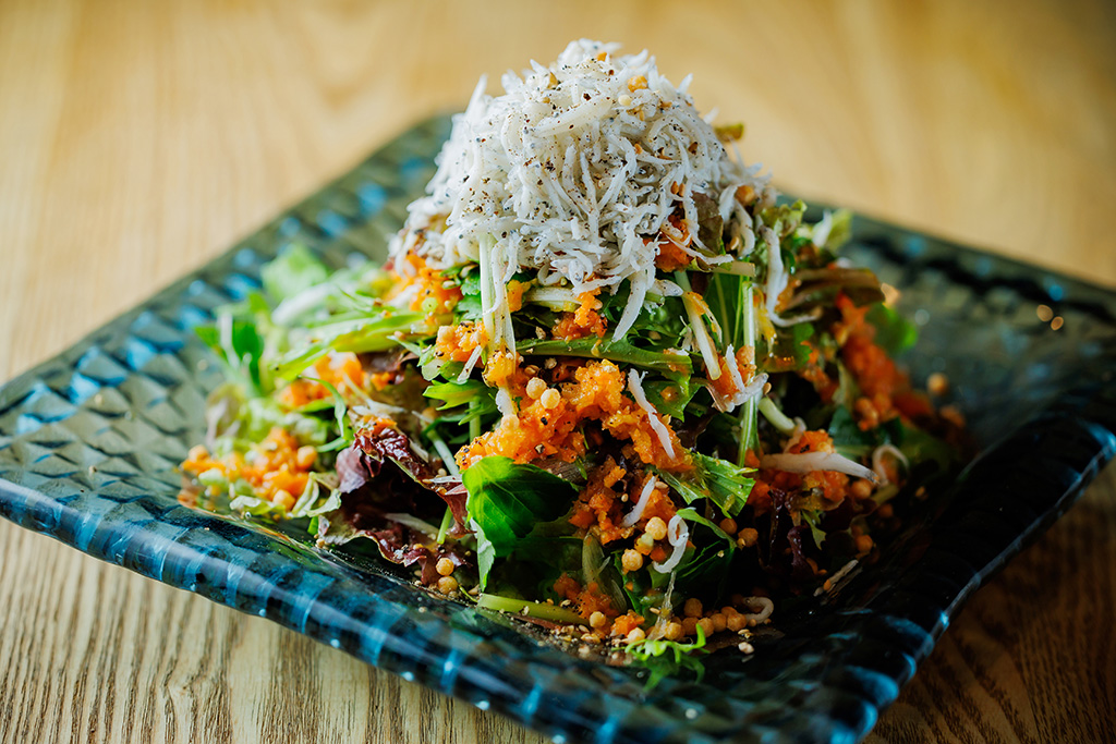 葉野菜と釜揚げしらすのサラダ